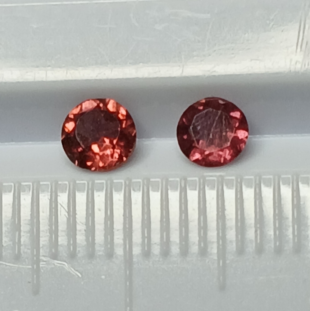 Pair of Pink Tourmaline Gemstones 4mm